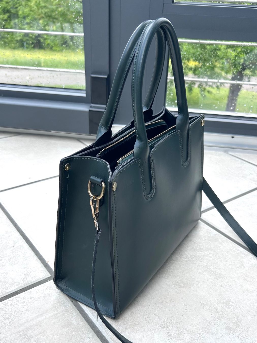 Borse da donna: Ledertasche Petrol – Usato da Meltingen venduto da Rhododendren 1