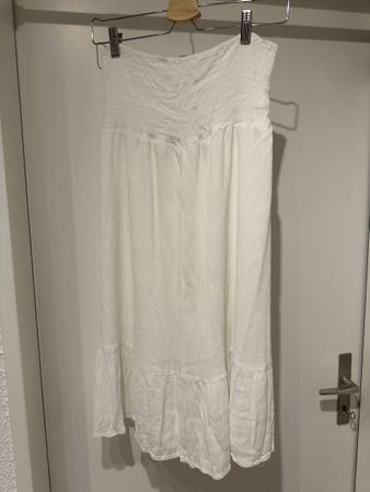 Sommerrock-/Kleid, weiss trägerlos gerafft Grösse L