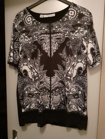 Damen T-Shirt schwarz-weiss Grösse 46