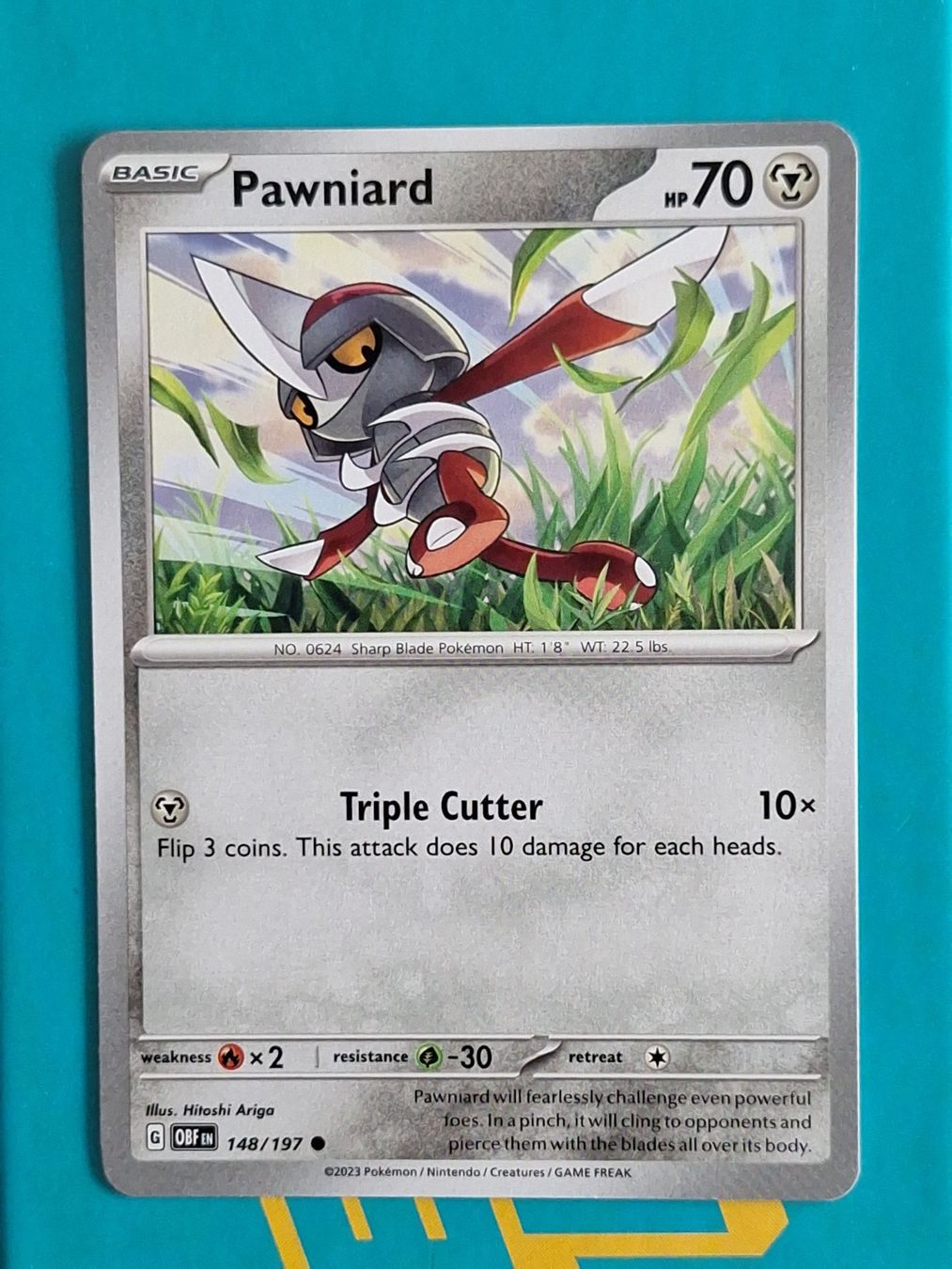 Pokémon Carte collezionabili: Pawniard - Pokemon Obsidian Flames – Usato da Altstätten SG venduto da GGsGameshop