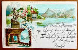 Gruss vom Vierwaldstättersee - Litho 1898