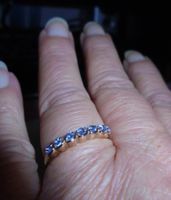 Echtschmuck: Tansanit-Silberring 925er vergoldet. Grösse 53/