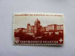 1943 Pro Patria 20 Cts. Bundeshaus; Ungebraucht