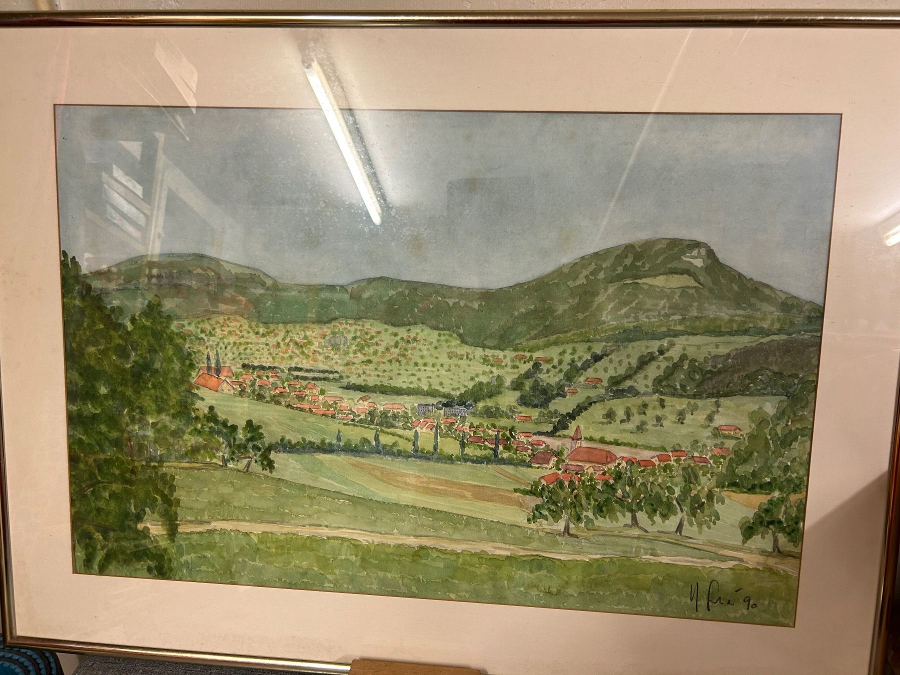 Foto & Immagini: Aquarell Aesch Basel-Landschaft – Nuovo (secondo la descrizione) da Pfeffingen venduto da Alusru70