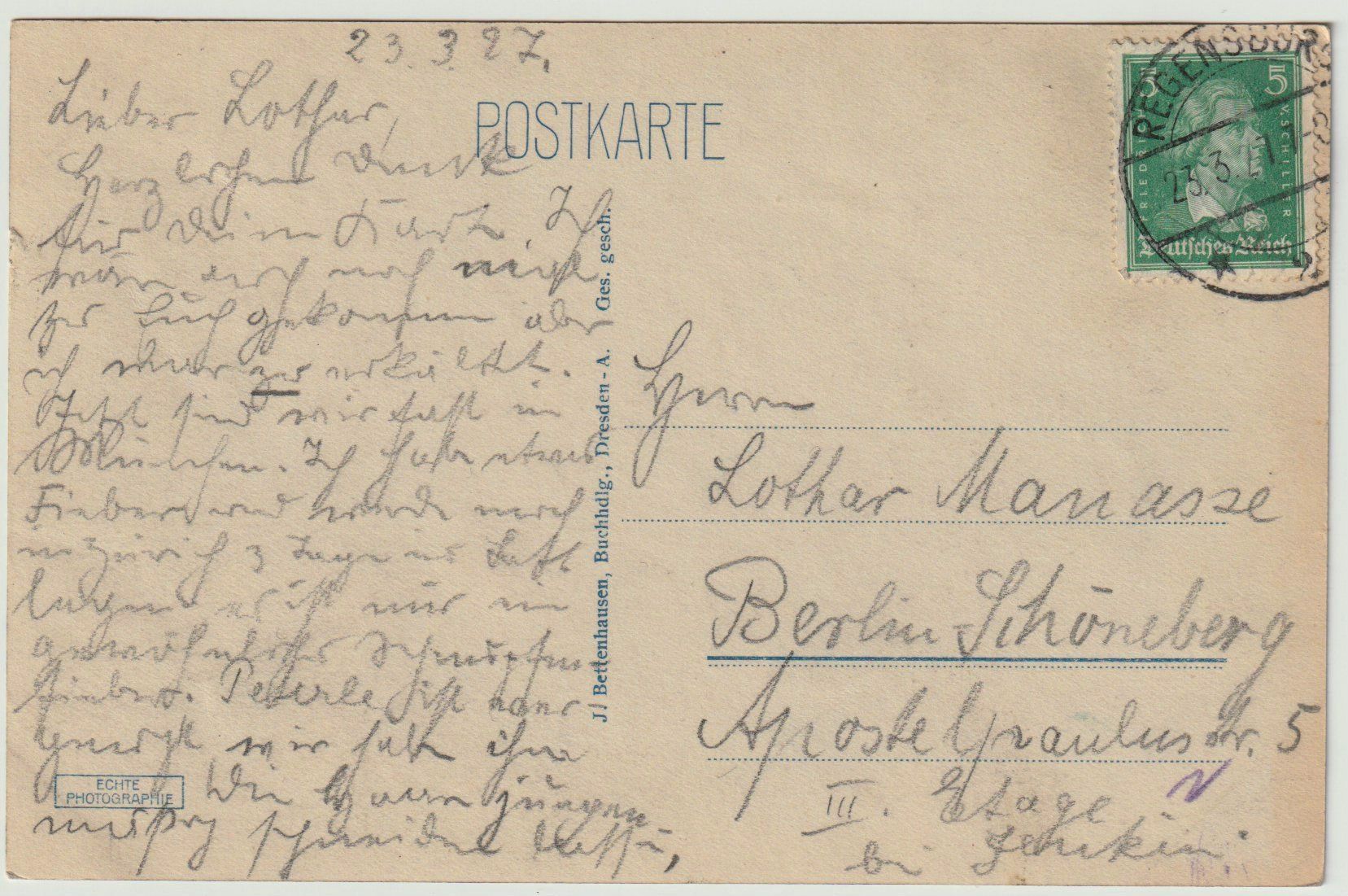 Cartoline postali: Ak Dresden, Partie an der Elbe, um 1920 – Usato da Bedigliora venduto da positano 1