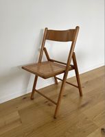 2x chaises pliantes bois assise rotin vintage bon état