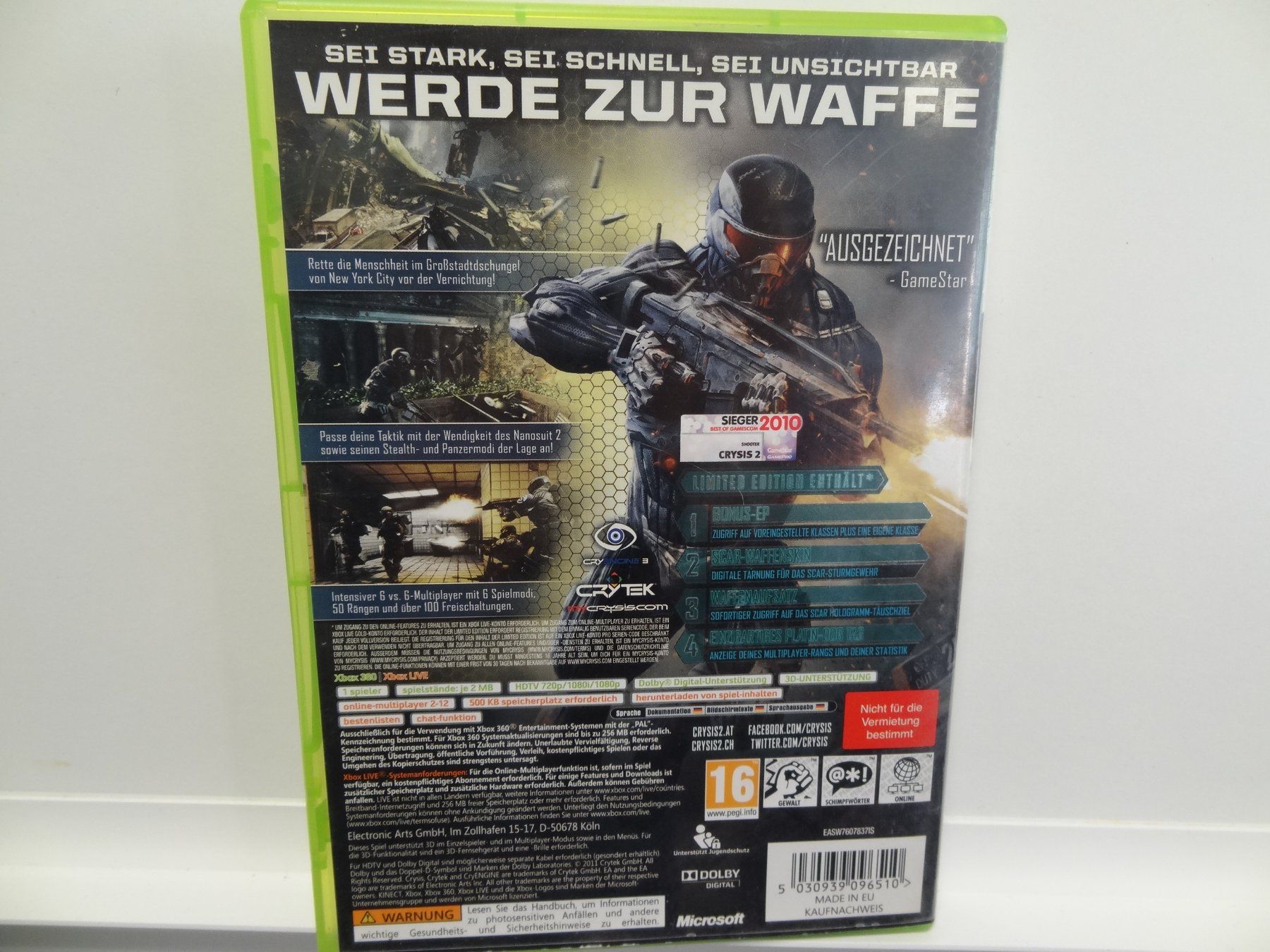 Microsoft Spiele: Crysis 2 Limited Edition Xbox 360 – Gebraucht aus luzern von musicandart 1