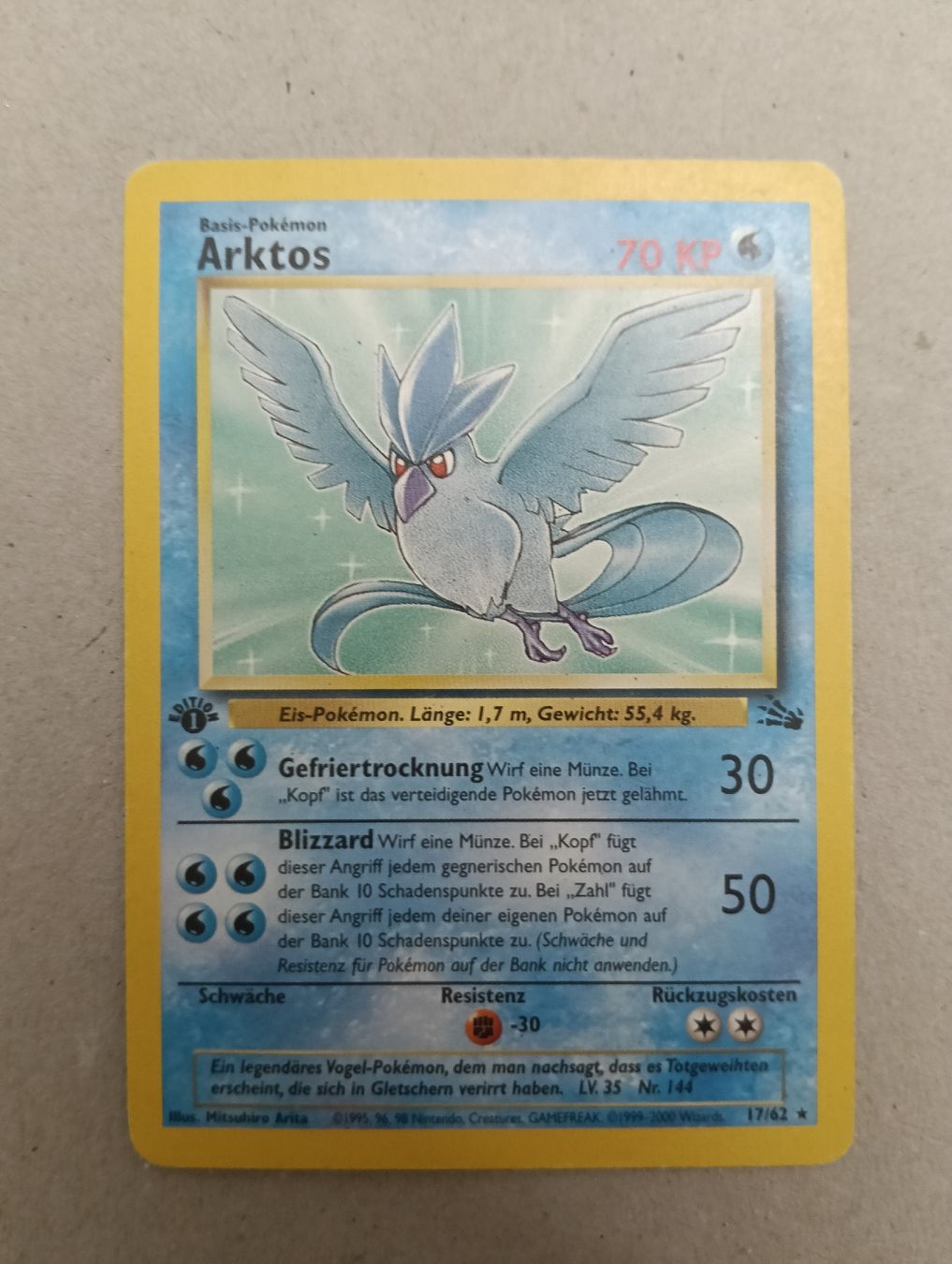 Pokémon Carte collezionabili: Pokémon Karte 1 Edition Arktos – Usato da LEUZIGEN venduto da mic_sdh5