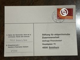 Pro Patria Postkarte Domat/Ems 1975