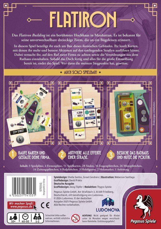 Pegasus Spiele Giochi: Spiel Flatiron – Nuovo e nell'imballaggio originale da Uster venduto da Ludit 1