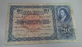 Suisse 20 Fr 04.12.1942 Serie 15 L