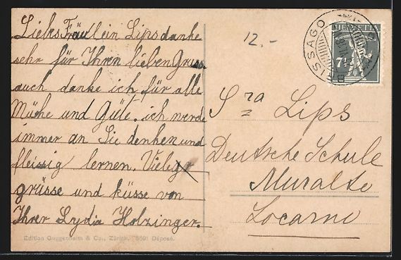 Cartoline postali: AK Locarno, Casa rustica, 1918 – Usato da Berlin venduto da bartko-reher 1