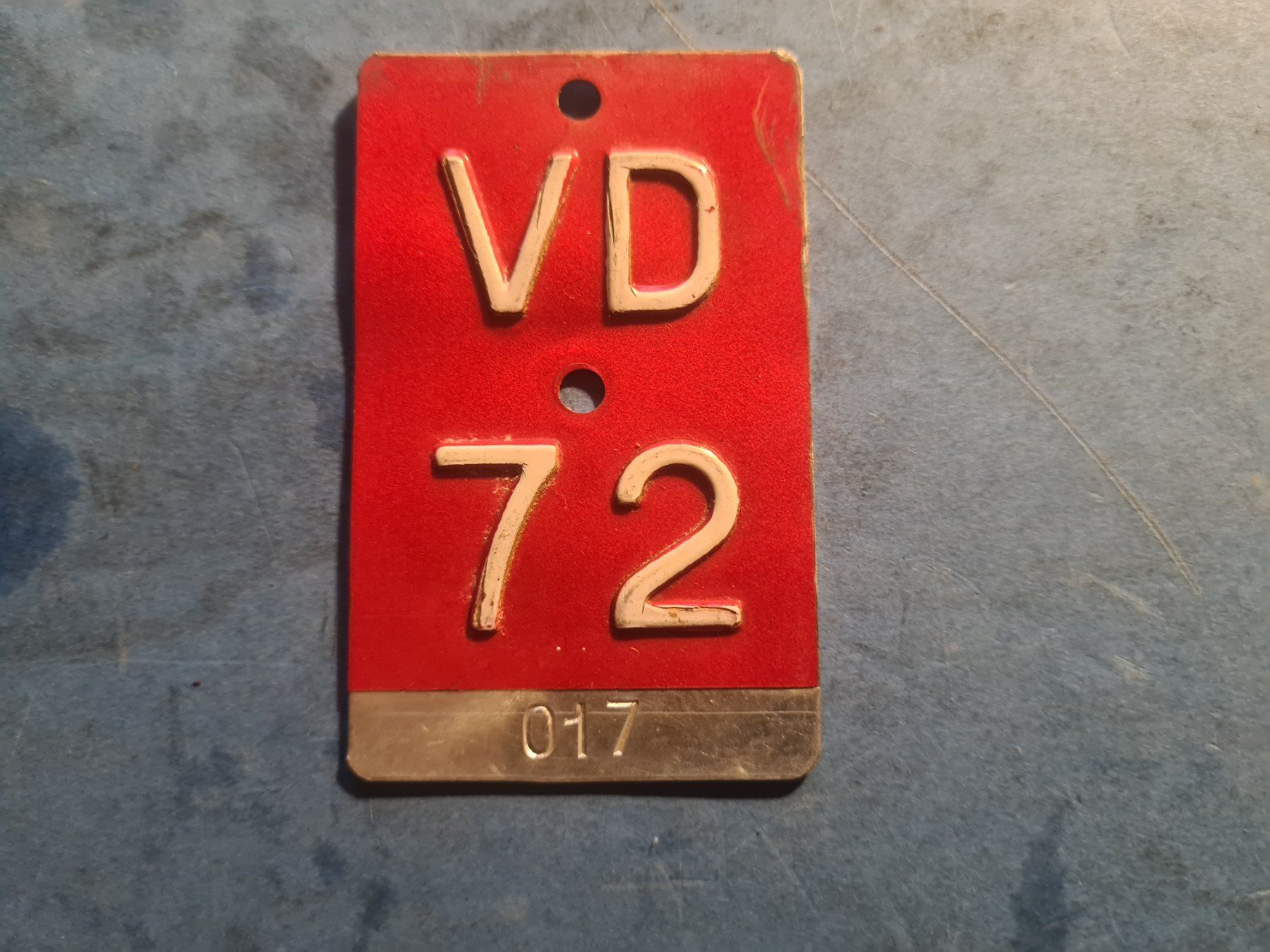 Schilder: PLAQUE  VELO    VD  72  VINTAGE  COLLECTION – Gebraucht aus Bellevue von BURGOLMANIA