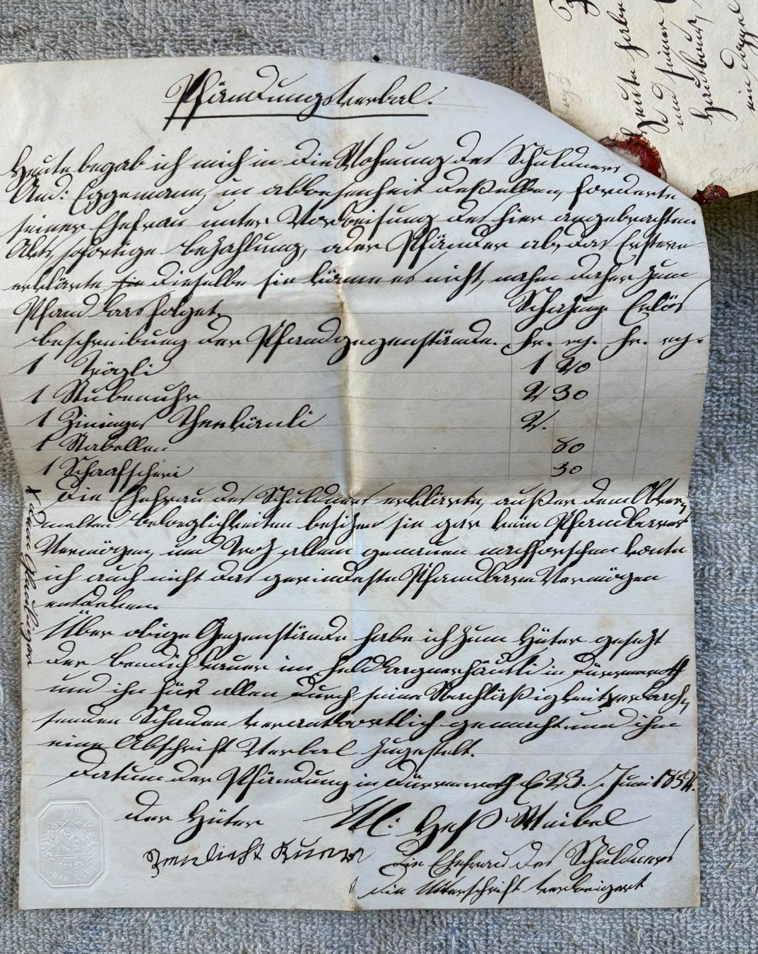 Dokumente: DOKMUMENT 1852 – Gebraucht aus Ostermundigen von wini63 3