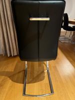 4x Esszimmerstuhl schwarz Kunstleder Chromgestell, Gebraucht