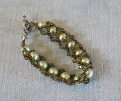 Armband Glas/Wachsperlen