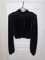 Only One Samtbluse Schwarz Gr. M