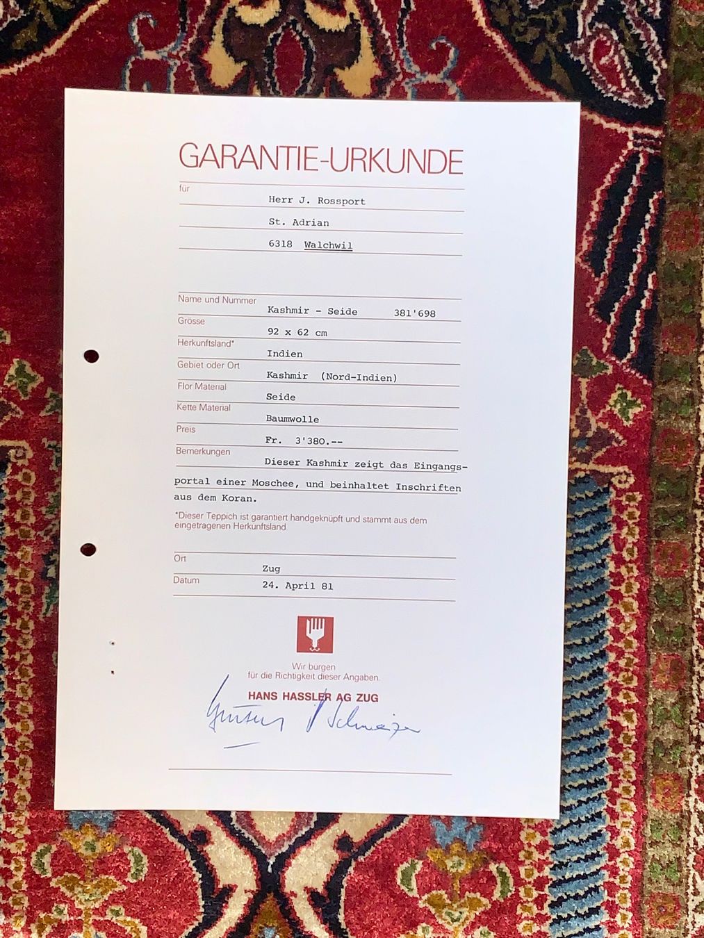 Tappeti: Edler Wandteppich – Nuovo (secondo la descrizione) da Walchwil venduto da Aarios 2