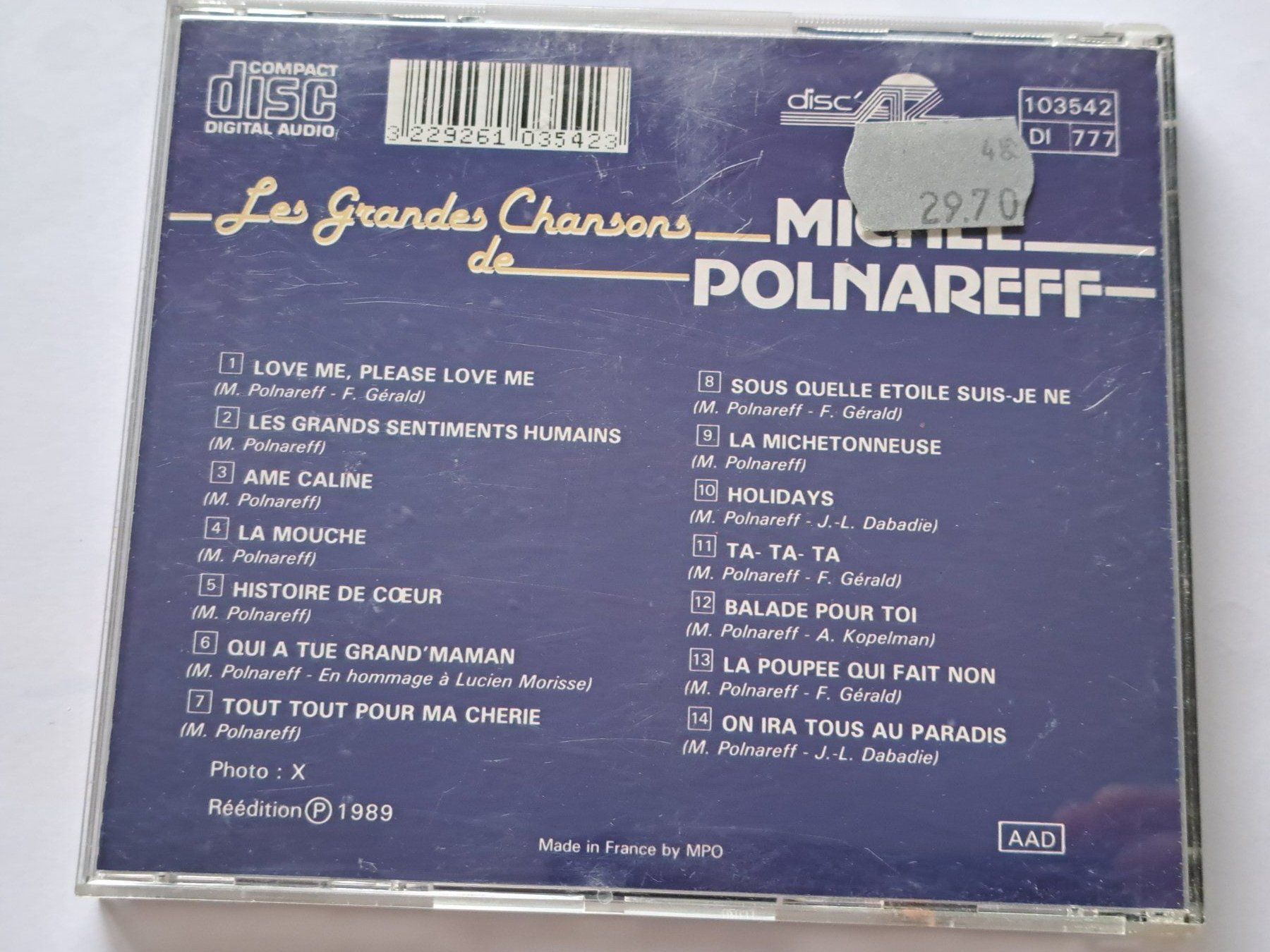 CD: CD Les plus grandes chansons de Michel Polnareff – Usato da Pully venduto da bro_n52j 1