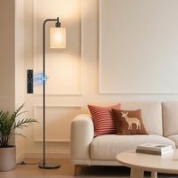 SIBRILLE Stehlampe Dimmbar mit Leinen Lampenschirm LED Stehl
