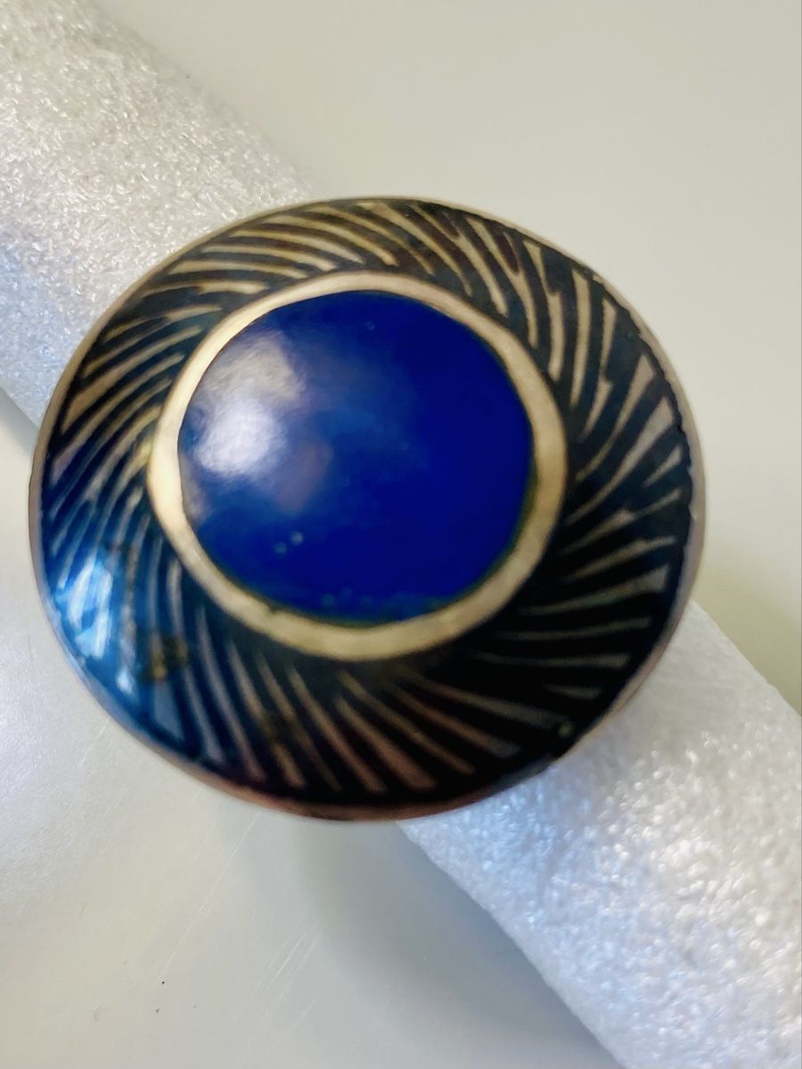 Anelli: Silberring mit blauem Stein Grösse 60 – Usato da Basel venduto da elocin4791 1