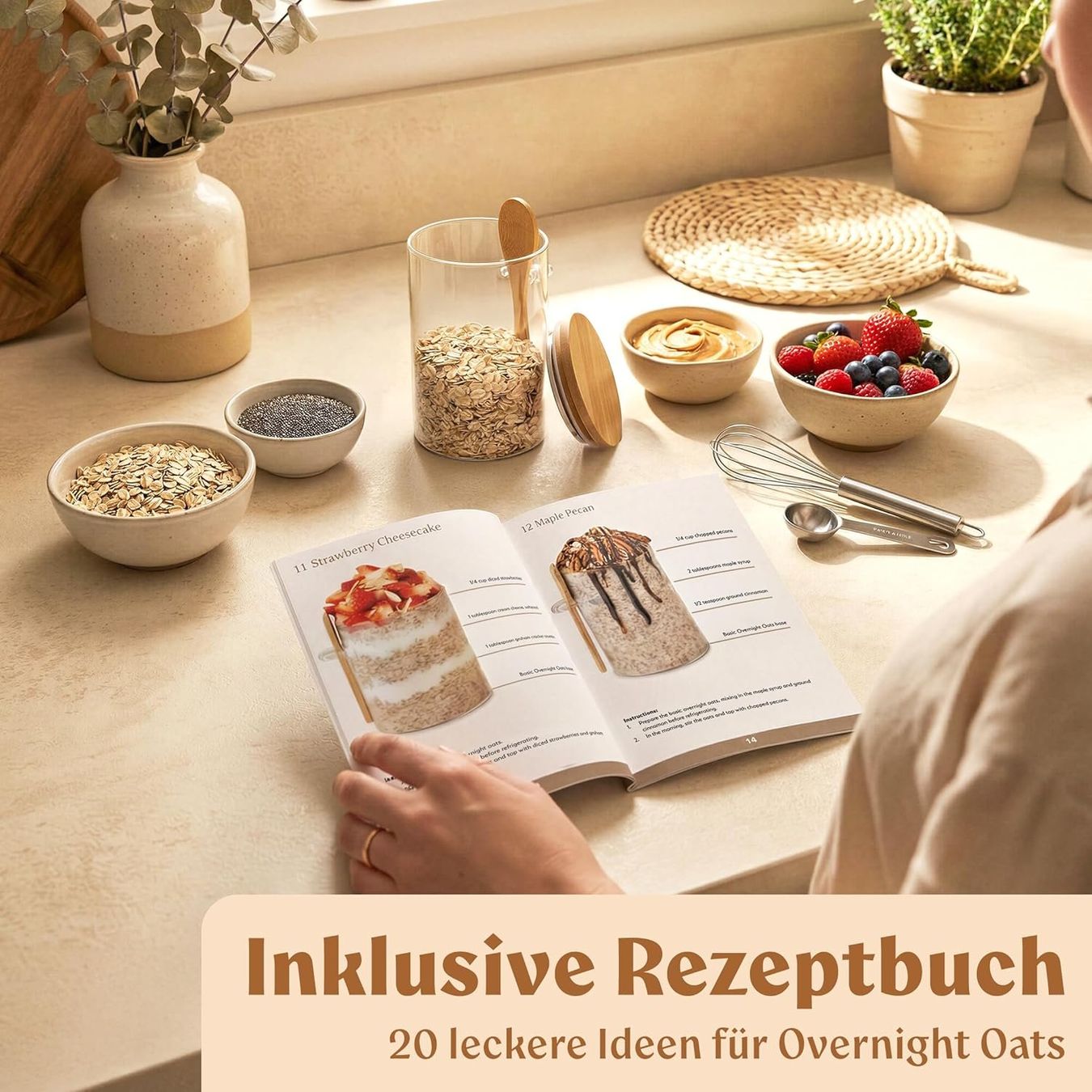 Gläser: Overnight Oats Gläser Set mit Deckeln und Löffeln – Neu und originalverpackt aus St. Gallen von sch_zsz7 5