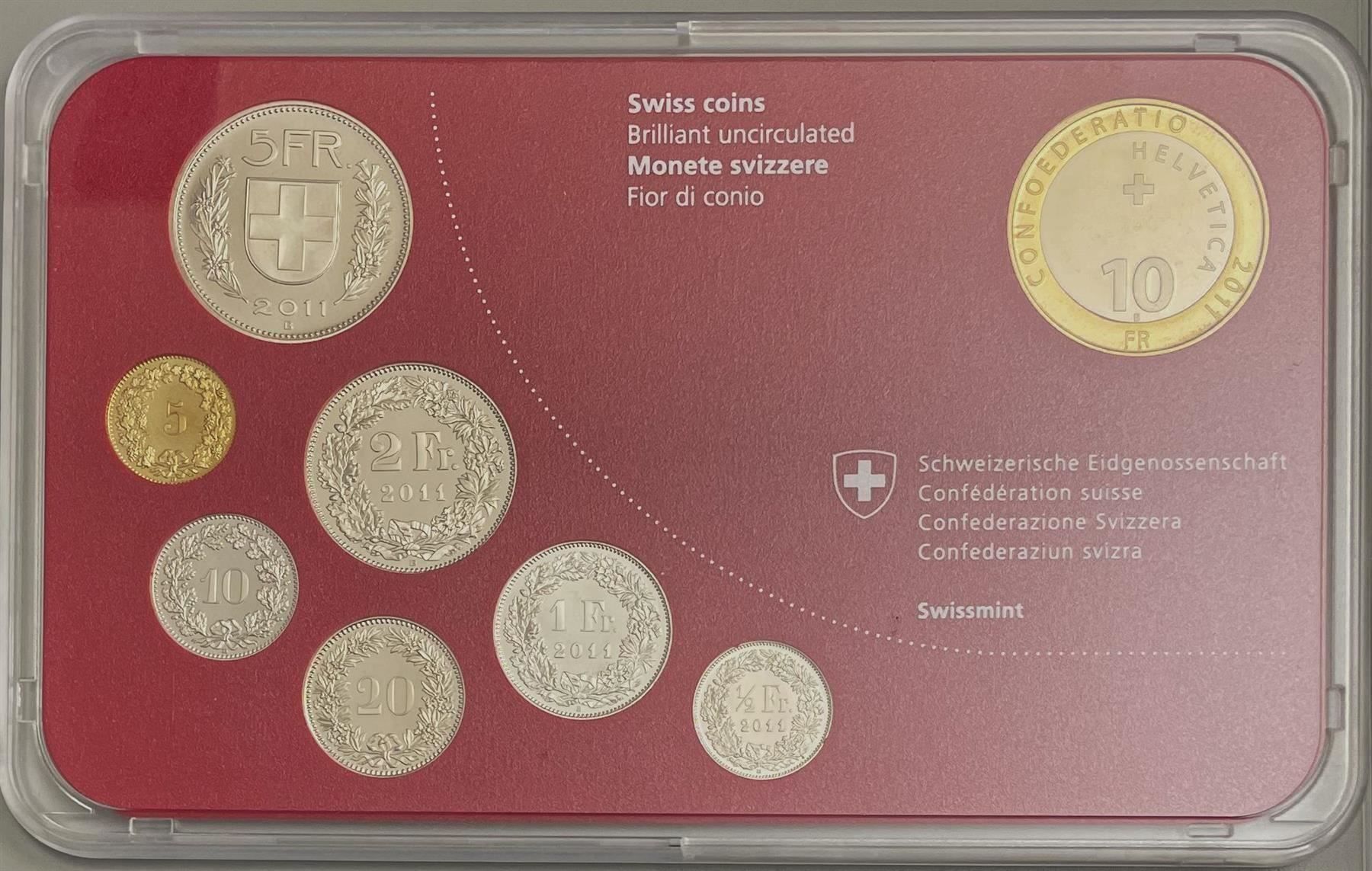 Tutti le monete: Schweizer Münzsatz 2011 stgl – Nuovo e nell'imballaggio originale da Eggersriet venduto da stamp303 2