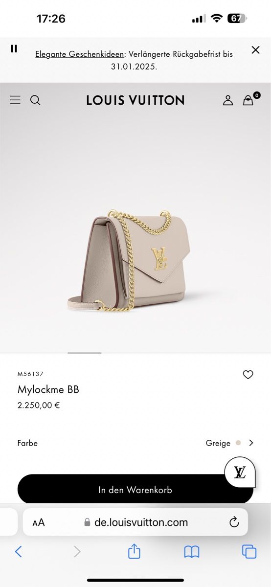 Louis Vuitton Borse da donna: Louis Vuitton Tasche Mylockme BB – Usato da Baar venduto da Esavi 9