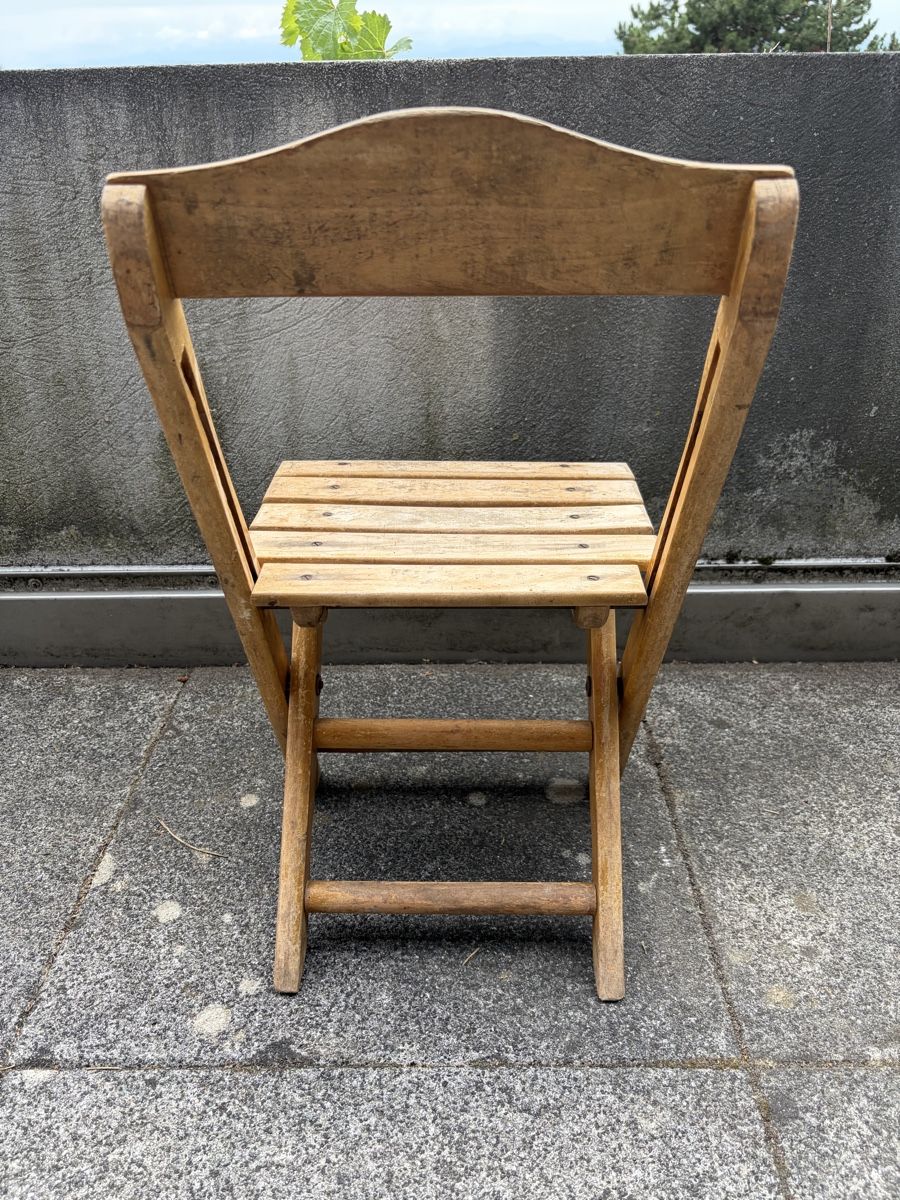 Sedie: Ancienne Petite Chaise Pliante en Bois – Usato da Vallamand venduto da Bricbracbroc82 4