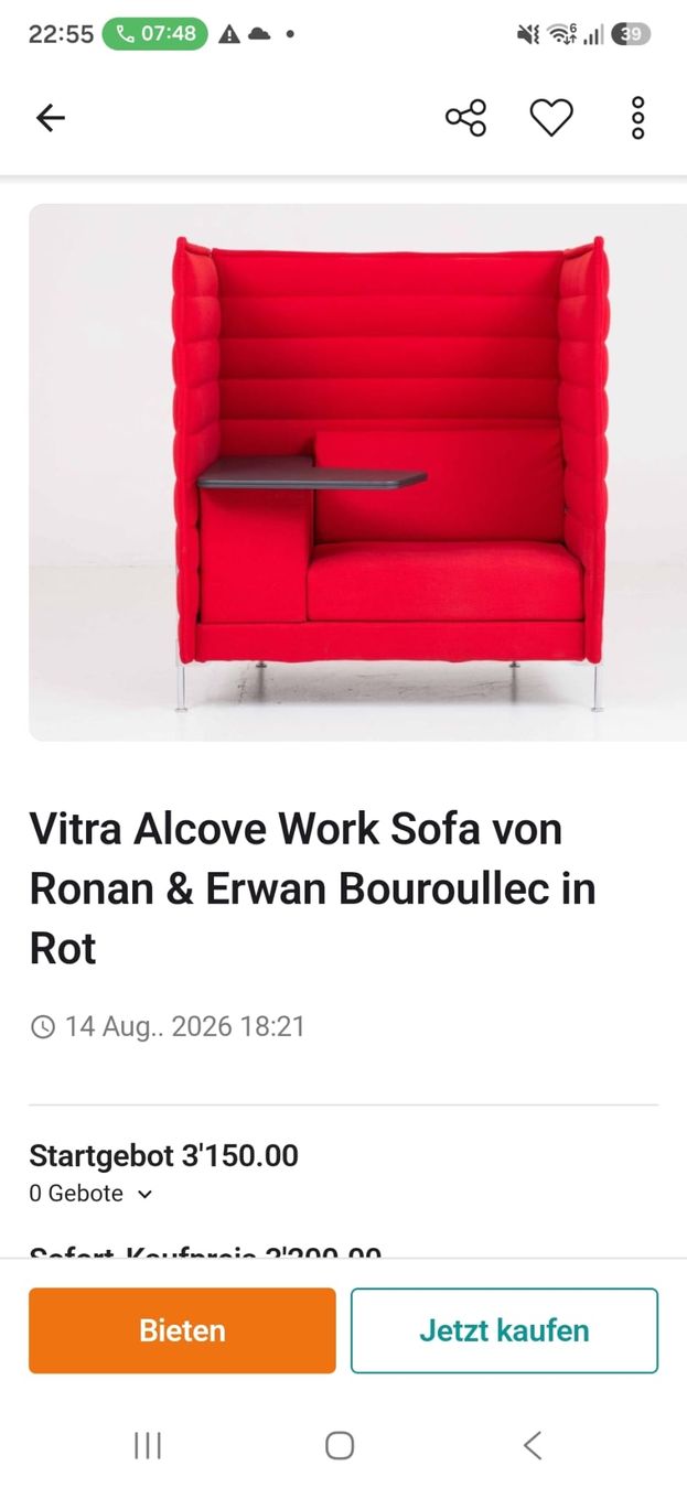 Vitra Divani: Vitra Alcove Work Sofa grau, gebraucht – Usato da Frasnacht venduto da krutsta1 7