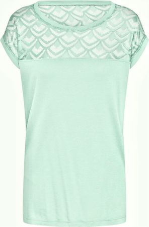 T-shirt only mit Spitzen Gr. XS mint