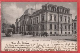 Neuchâtel - Tram vor Académie - 1904