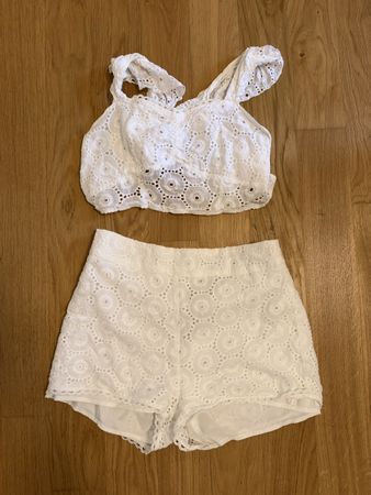 Set Shein weiss Lochstickerei Grösse S