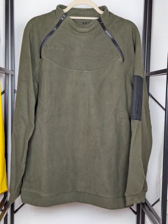 Pull Polaire Tactique Vert - Taille L - Multi-Zips - Neuf