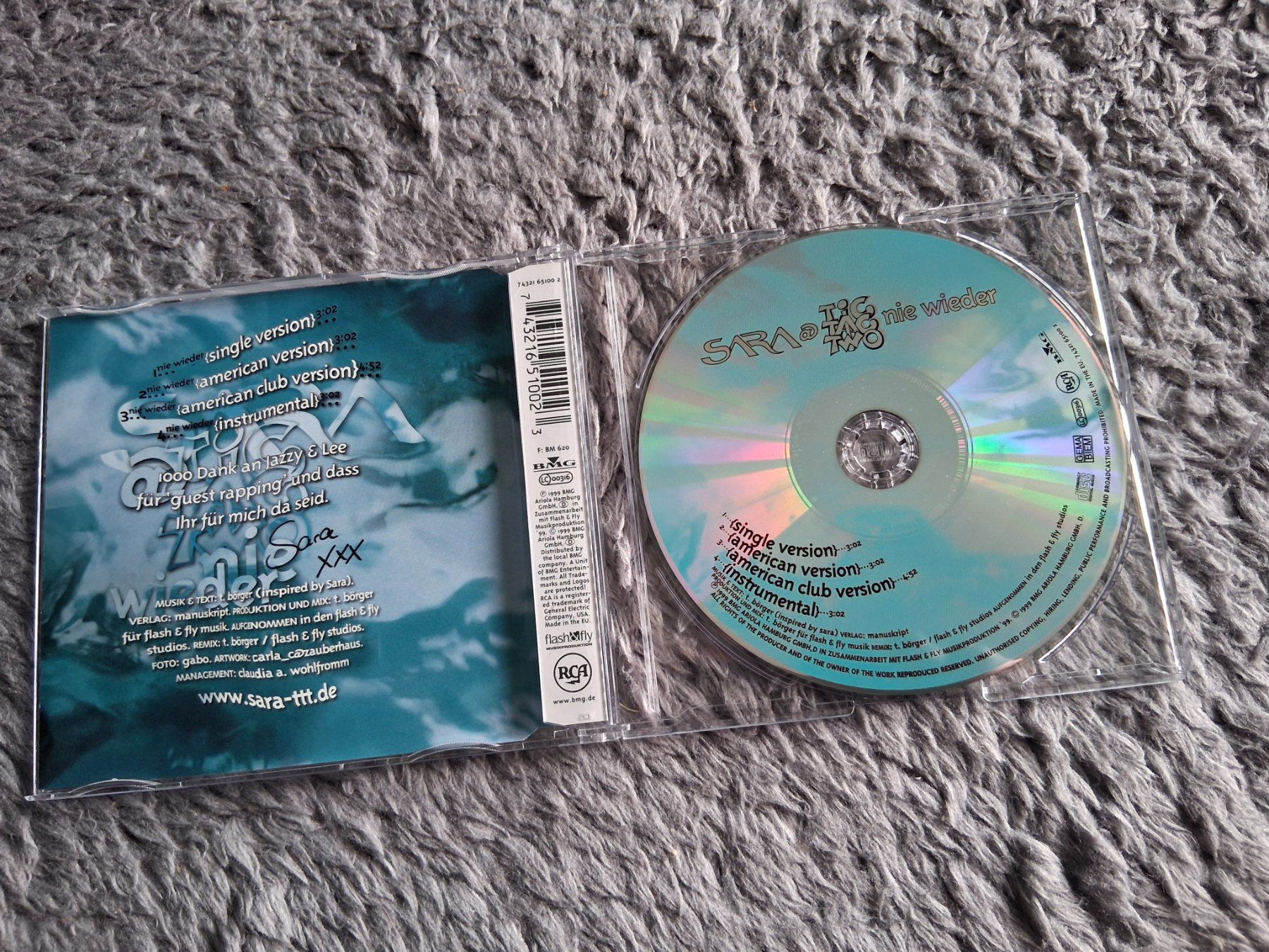CDs: SARA AND TIC TAC TWO       NIE WIEDER     CD SINGLE – Gebraucht aus Wetzikon ZH von Ramones01 2