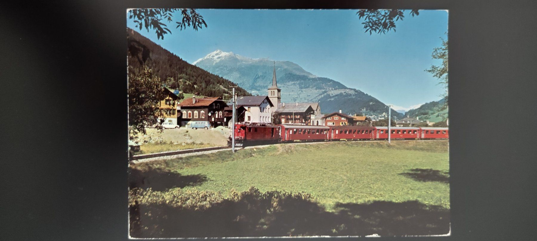 Cartoline postali: Lax Wallis mit Furka Oberalp Bahn. dat. dat. 1974 – Usato da Ohmstal venduto da Lebensfreude05