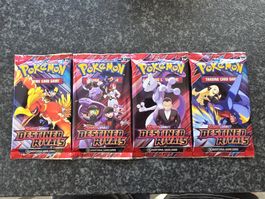 4x Pokemon TCG Packs Destined Rivals - NEU & OVP - Set