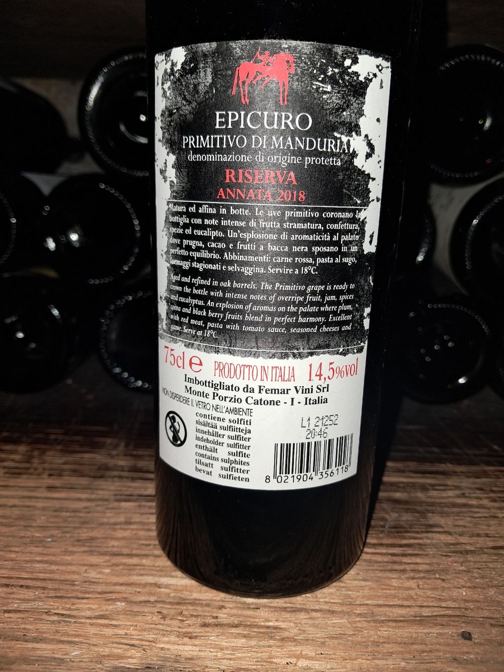 Wein: Epicuro Primitivo di Manduria Riserva 2018 – Neu und originalverpackt aus Le locle von juliensaran 3