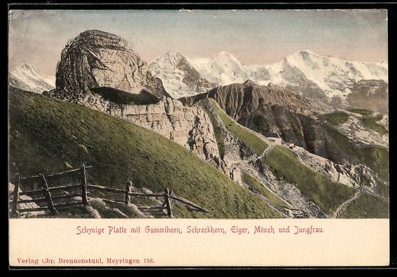 Ansichtskarten: Schynige Platte, Gummihorn, Schreckhorn, – Gebraucht aus Berlin von bartko-reher