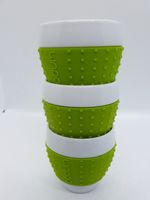 3 x tasses Bodum PAVINA en porcelaine et silicone vert