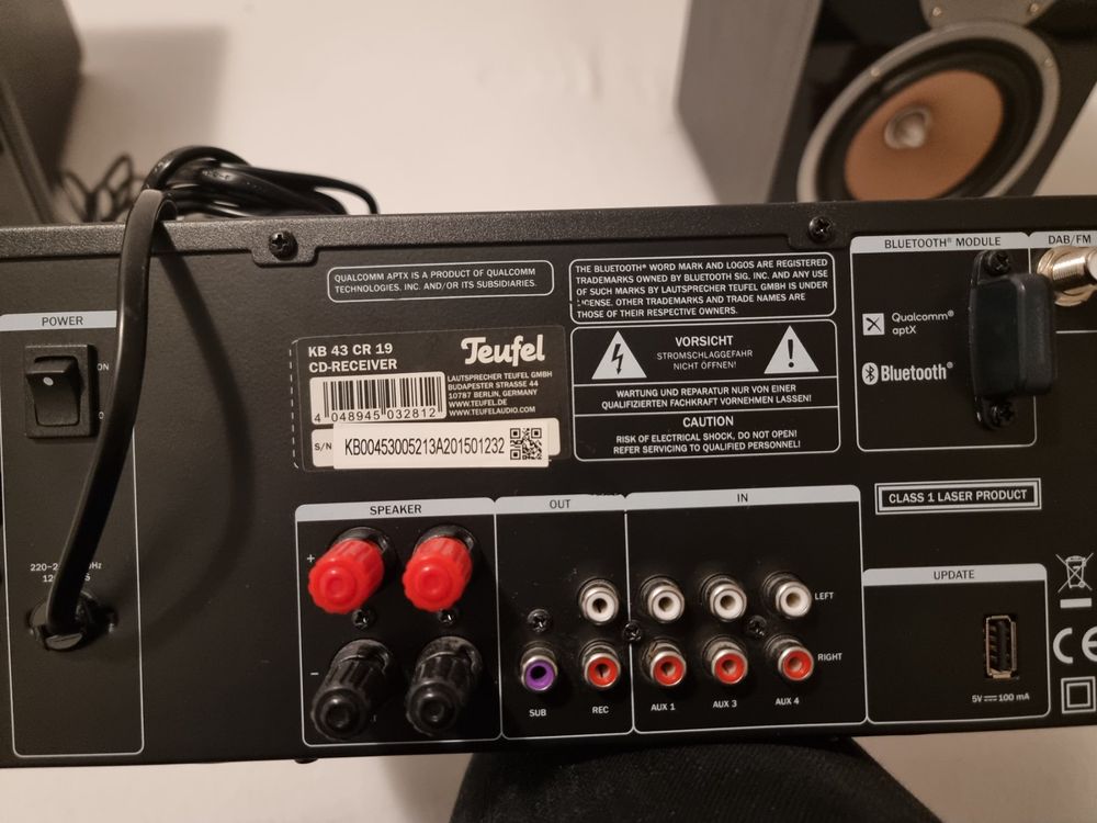 Système Stéréo Teufel Ultima 20 Combo Streaming - Wi-Fi, Bluetooth AptX, Radio Internet, Multiroom - Haut-parleurs 2 Voies, 80 W - Noir