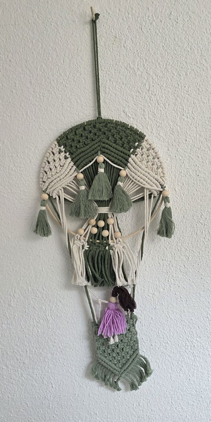 Alle Dekorationen: Makramee Heissluftballon Wanddeko -Handmade- Neu – Neu (gemäss Beschreibung) aus Rheinsulz von Gilea 1