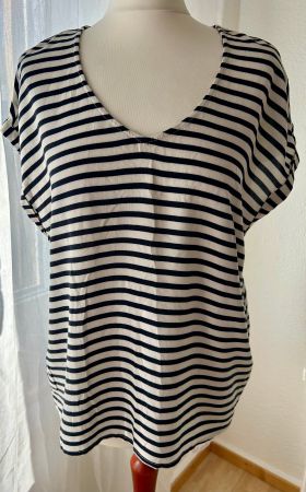 Tom Tailor Shirt, Oberteil, L 40, Damen navy weiss gestreift