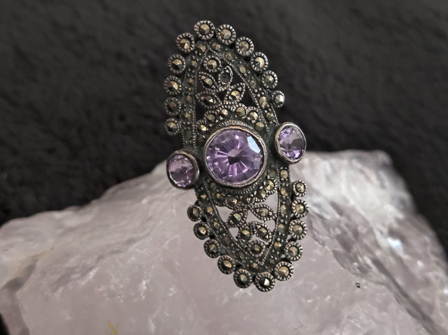 Anelli: Ring Silber 925 mit lila Stein – Usato da Istighofen venduto da Ringparadies