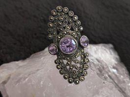 Ring Silber 925 mit lila Stein