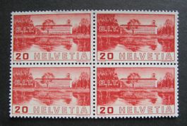 1938 Völkerbund 20 Rappen Viererblock postfrisch