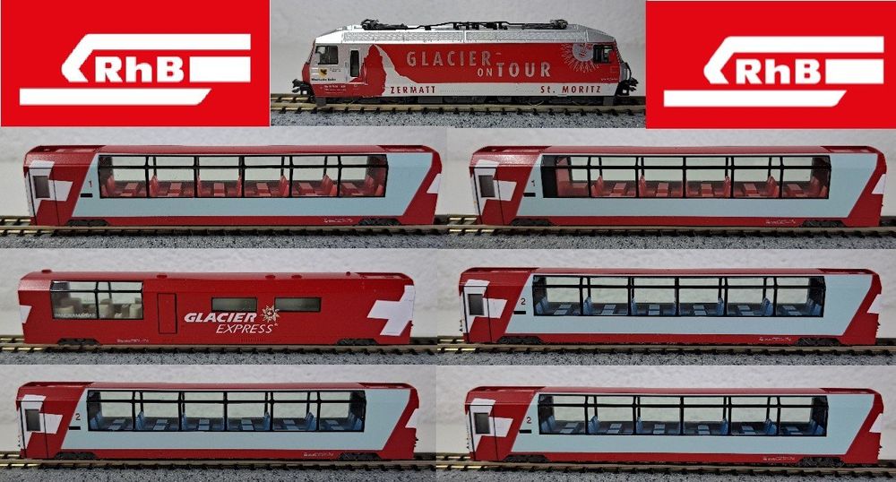RhB Glacier Express 7er Set Ge 4/4III Spur N Kato OVP (Gebraucht) in ...