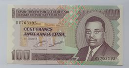 100 Francs Burundi 2011 UNC – Banknote Afrika Rwagasore