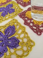 6 handgemachte Untersetzer Coaster Glas Butterfly Deko