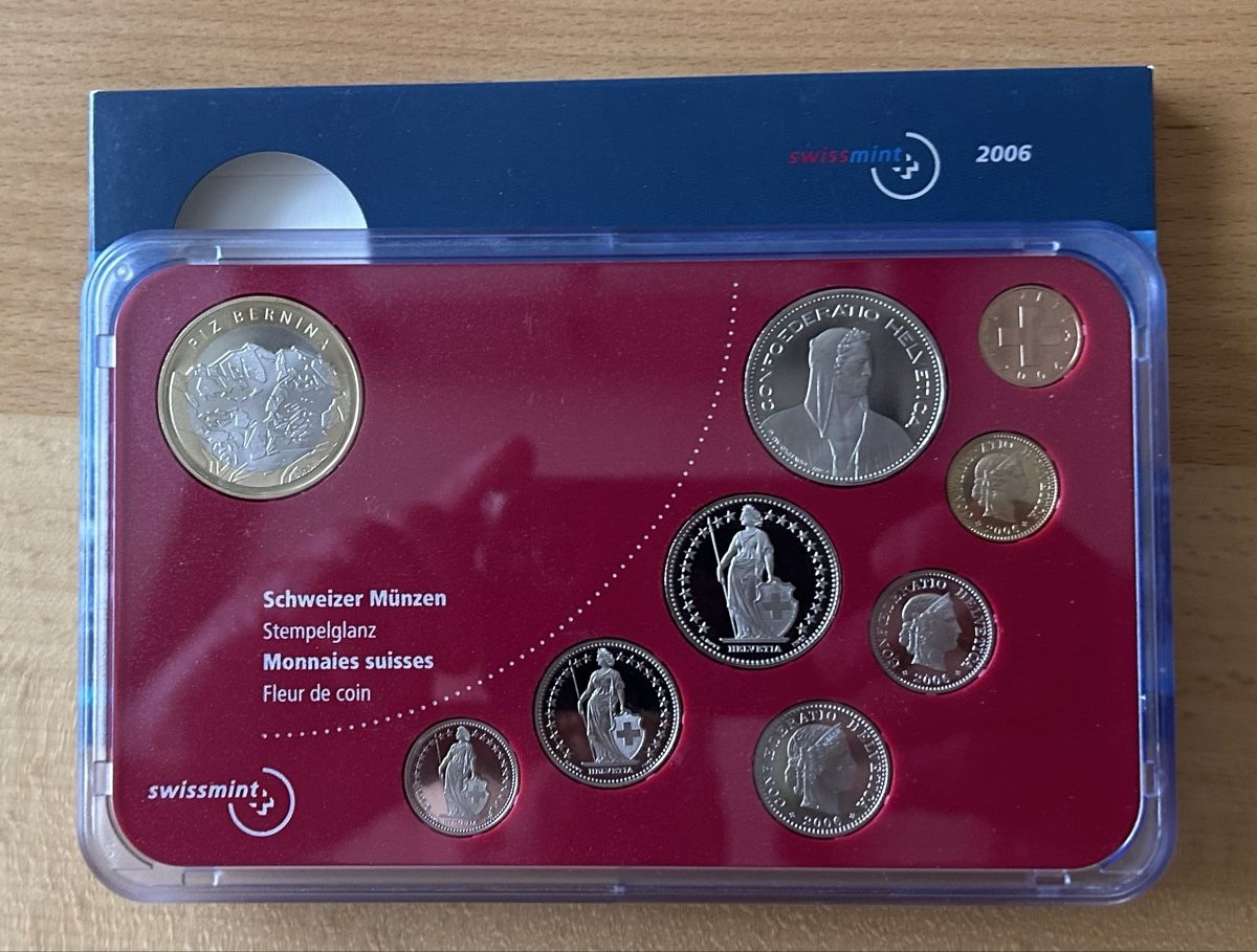 Tutti le monete: Münzsatz 2006 Piz Bernina Stgl. – Nuovo e nell'imballaggio originale da Gossau SG venduto da Gallus00 1
